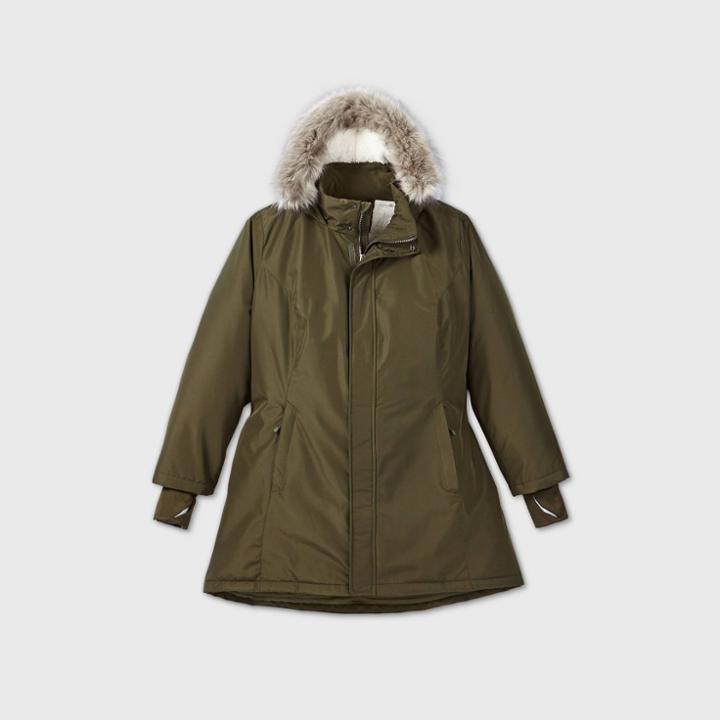 Women's Plus Size Parka Jacket - All In Motion Green