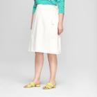 Women's Plus Size Skirt With Tie - Ava & Viv Cream (ivory)