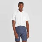 Men's Standard Fit Short Sleeve Linen Shirt - Goodfellow & Co True White S, Men's,