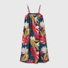 Women's Leaf Print Sleeveless Trapeze Dress - A New Day White/red/green