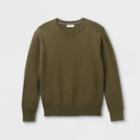 Boys' V-neck Sweater - Cat & Jack Heathered Olive Green
