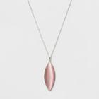 Cateye Long Necklace - A New Day White/pink