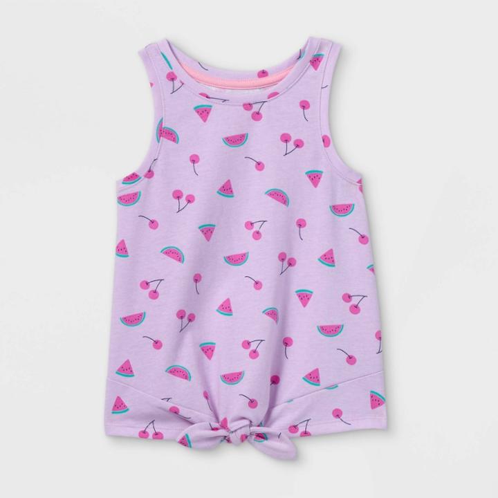 Toddler Girls' Fruit Tie-front Tank Top - Cat & Jack Light Purple