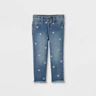 Toddler Girls' High-rise Floral Embroidered Skinny Jeans - Cat & Jack Medium Wash