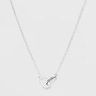 Target Sterling Silver Linked Oval Cubic Zirconia Necklace -