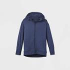 Girls' Soft French Terry Full Zip Hoodie Sweatshirt - All In Motion Navy Heather