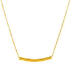 Elya Curbed Cylinder Bar Chain Necklace - Gold