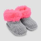 Baby Girls' Faux Fur Bootie Slippers - Cat & Jack Pink 0-6m,