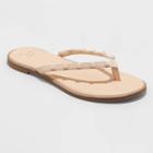Women's Sloan Studded Flip Flop Sandals - A New Day Tan