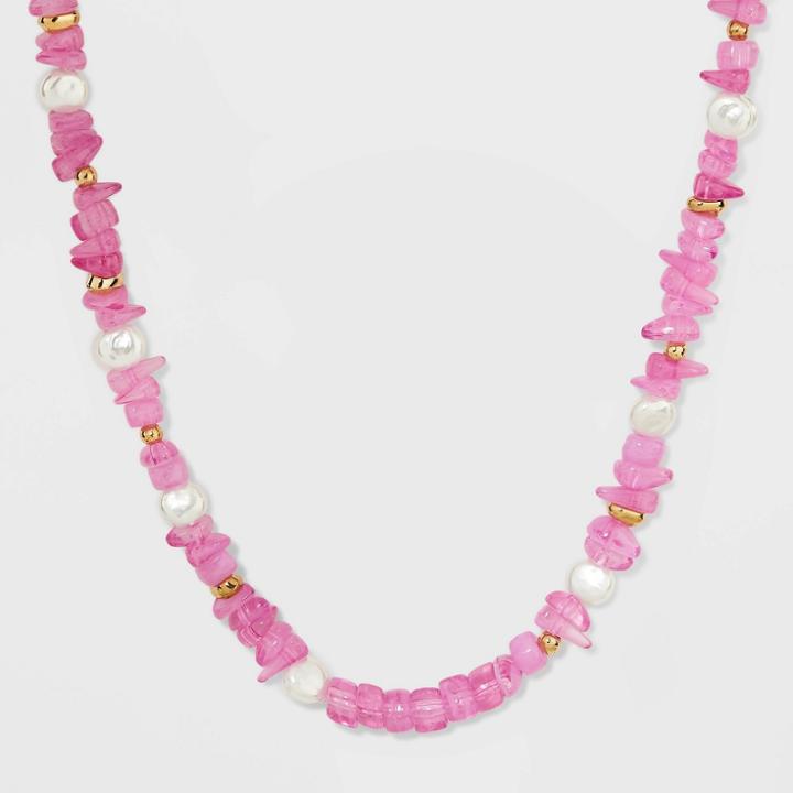 Short Beaded Necklace - A New Day Pink