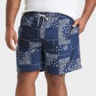 Men's Big & Tall 7 Bandana Americana Swim Trunks - Goodfellow & Co Blue