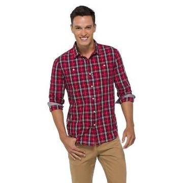 Just A Cheap Shirt Men's Button Down Shirt - Red Plaid