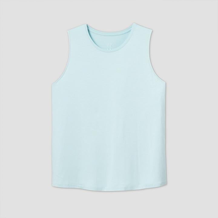 Women's Plus Size Pullover Jersey Tank Top - A New Day Aqua 1x, Women's, Size:
