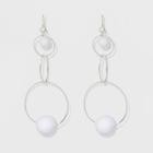 Metal Rings And White Beads Earrings - A New Day