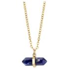 Target Plated Sodalite Genuine Stone Necklace - 16+2 - Gold, Girl's, Dark Blue Gold