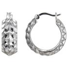 Prime Art & Jewel Sterling Silver Diamond Cut Hoop Earrings, Girl's