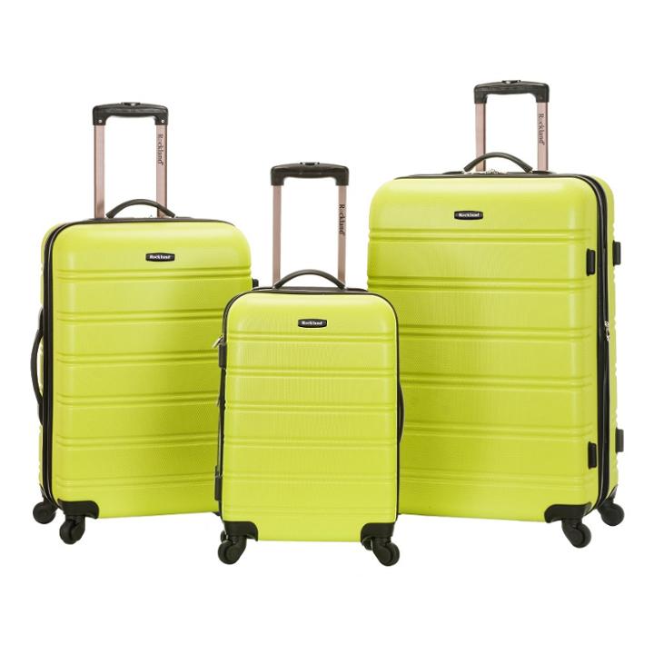 Rockland Melbourne 3pc Abs Hardside Carry On Luggage Set -