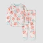 Burt's Bees Baby Toddler Girls' Elegant Floral Organic Cotton Pajama Set -