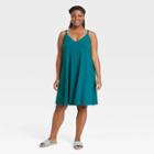 Women's Plus Size Razor Back Knit Tank Dress - Universal Thread Blue