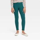 Girls' Cozy Rib Leggings - Cat & Jack Dark Teal Green