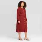 Women's Plus Size Long Sleeve Crewneck Midi Dress - Who What Wear Red 2x, Women's,