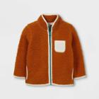 Toddler Sherpa Zip-up Sweatshirt - Cat & Jack Rust
