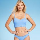 Women's Lightly Lined Longline Ribbed Bikini Top - Shade & Shore