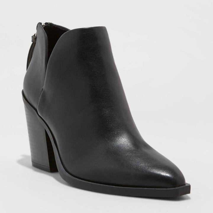 Women's Beatrix Cut Out Heeled Bootie - A New Day Black