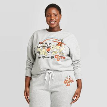 Women's Disney Mickey And Friends Love Graphic Sweatshirt - Heather Gray