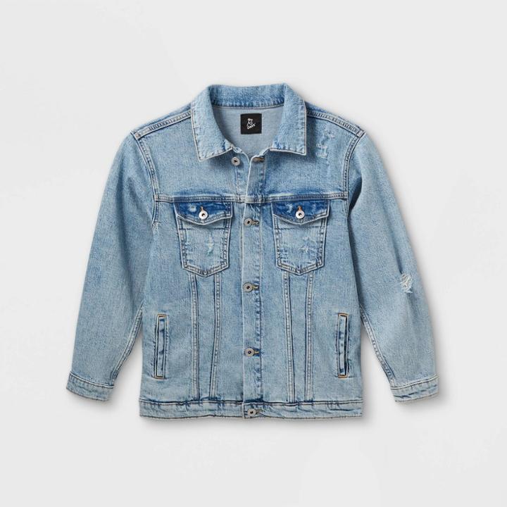 Girls' Oversized Denim Jacket - Art Class Light Wash