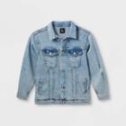 Girls' Oversized Denim Jacket - Art Class Light Wash