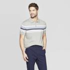 Men's Striped Standard Fit Short Sleeve Sweater Polo Shirt - Goodfellow & Co Cement