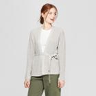 Women's Long Sleeve Belted Wrap Cardigan - A New Day Gray