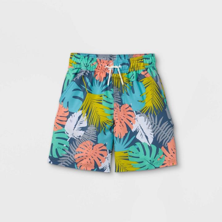 Boys' Leaf Print 15 Swim Trunks - Cat & Jack