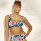 Women's Bralette Bikini Top - Sunn Lab Swim Blue Floral