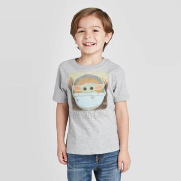 Lucasfilm Petitetoddler Boys' Baby Yoda Short Sleeve T-shirt - Gray