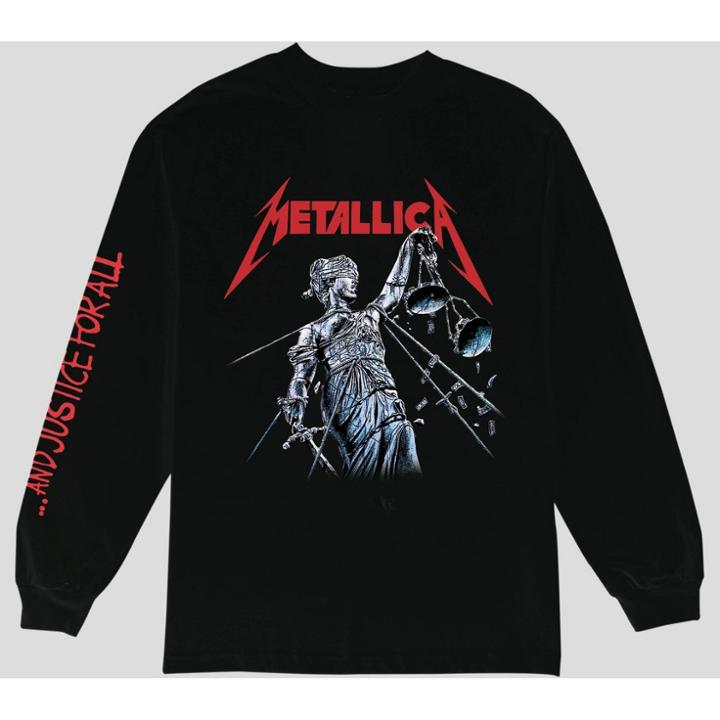 Merch Traffic Men's Metallica Justice For All Long Sleeve T-shirt - Black