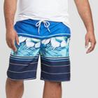 Men's Big & Tall 9 Floral Engineered Swim Shorts - Goodfellow & Co Blue