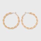 Worn Gold Twisted Lever Back Hoop Earrings - Universal Thread Gold