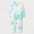 Baby Boys' Tie-dye Rib Henley Romper - Cat & Jack Green