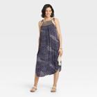 Women's Sleeveless Tie-strap Smocked Dress - Knox Rose Navy Multi Burst Xs, Blue
