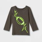 Toddler Boys' Adaptive Football Long Sleeve Graphic T-shirt - Cat & Jack Charcoal Gray