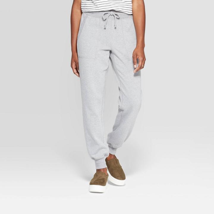 Women's Mid-rise 28 Regular Fit Fleece Jogger Pants - Universal Thread Gray M,