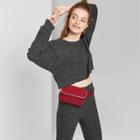 Women's Long Sleeve Crewneck Cropped Pullover - Wild Fable Charcoal Xs, Women's, Gray