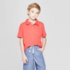 Boys' Short Sleeve Slub Knit Polo Shirt - Cat & Jack Red