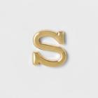 Target Women's Fashion Stick On Pin Letter S - Gold, Bright Gold Initial
