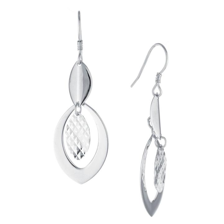 Target Sterling Silver Diamond Cut Drop Earrings - Silver, Women's