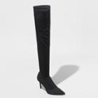 Women's Norina Wide Width Pointed Toe Sock Boots - A New Day Black 11w,