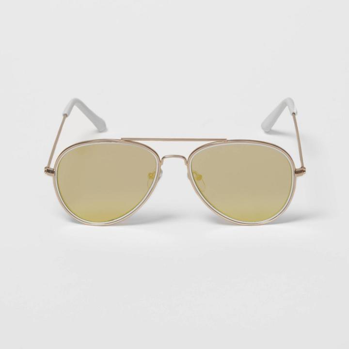 Women's Aviator Sunglasses - A New Day White, Women's,