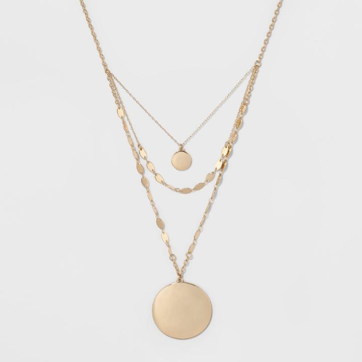 Sugarfix By Baublebar Gold Coin Layered Necklace With Pendant - Gold, Girl's